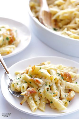 Chicken alfredo baked ziti