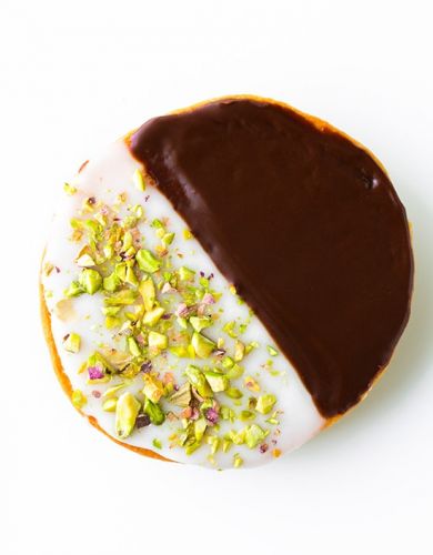 Pistachio Black and White Cookies