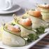 Cucumber rolls with salmon and fresh goat's cheese