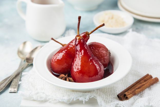 Red Wine Poached Pears