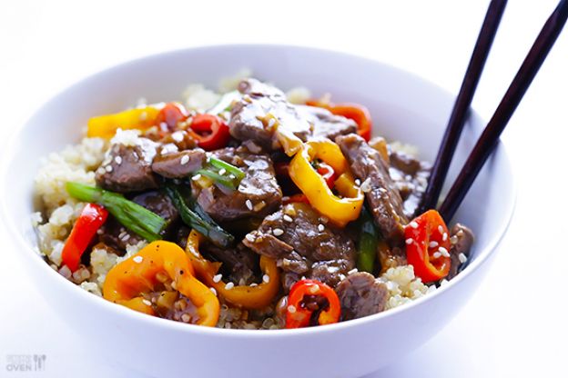 Easy Pepper Steak Rice Bowl