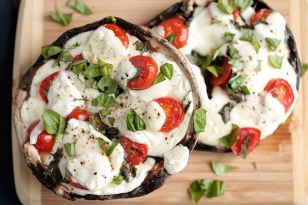 Portobello mushroom pizzas