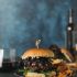 Red Wine Caramelized Onion Burgers with Portobellos and Garlic Herb Cheese