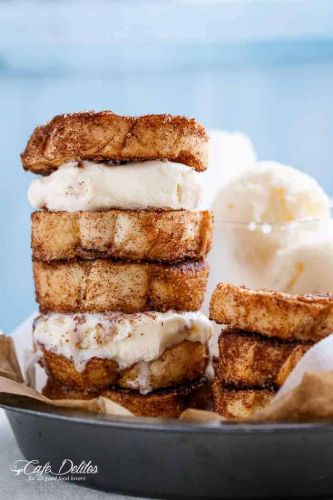 Churro French Toast Ice Cream Sandwiches