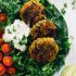 Crispy Quinoa Patties with Spinach and Tomatoes