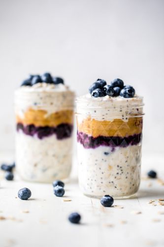 Peanut Butter Blueberry Overnight Oats