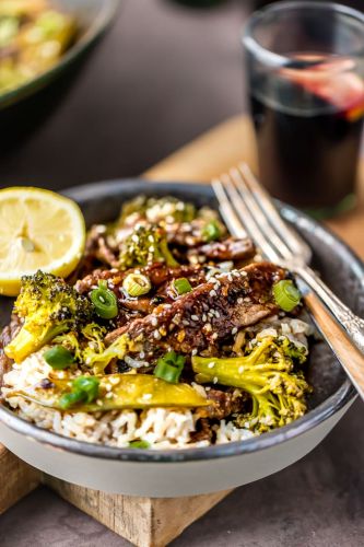 One-Pan Mongolian Beef with Veggies and Rice