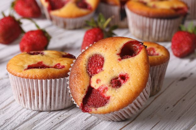 Ultra Fruity & Moist Strawberry Muffins