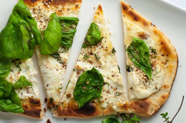 Whipped Goat Cheese Sesame Flatbread with Za'atar