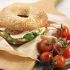 Caprese salad sesame bagel sandwich
