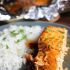 Sriracha Salmon with Honey Lime Butter and Coconut Rice