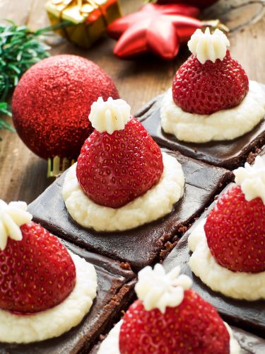 Santa Hat Brownies