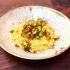 Saffron and Safflower Risotto with Zucchini and Chilies