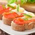 Salmon cucumber toasts