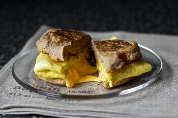 Lazy egg and cheese sandwich