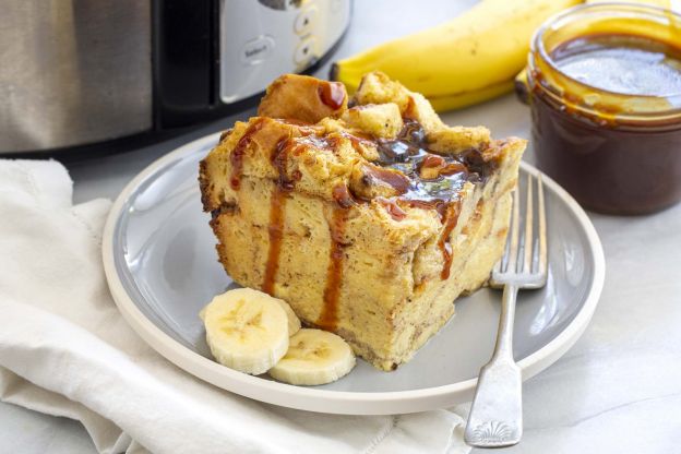 Slow Cooker Banana Bread PUdding