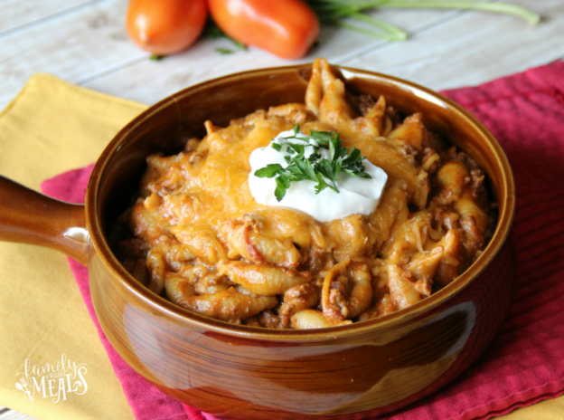 Easy Crockpot Taco Pasta Bake