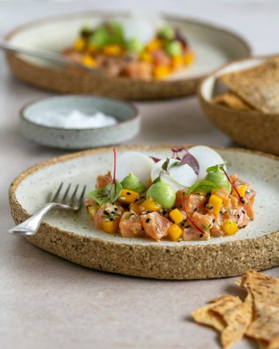 Salmon Tartare with Avocado and Wasabi