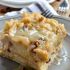 Bread pudding with vanilla bean sauce