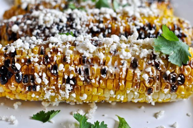 Grilled Corn With Bacon Butter And Cotija Cheese