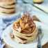 Fluffy Whole Wheat Pancakes with Cinnamon Apple Compote