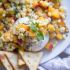 Corn Peach and Basil Burrata Salad