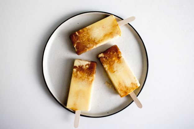 Ombre Salted Caramel Flan Popsicles