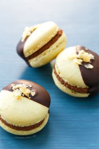Chocolate Covered Potato Chip Macarons
