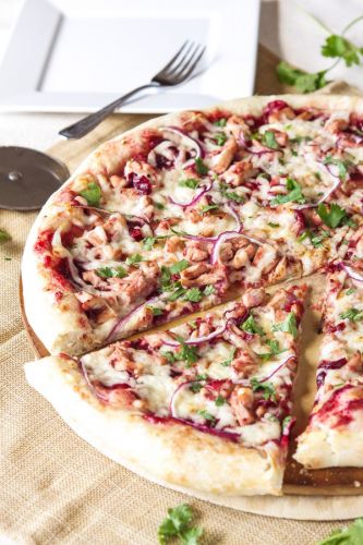 Turkey and Cranberry BBQ Sauce Pizza