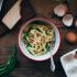 Fettucine Carbonara With Green Beans