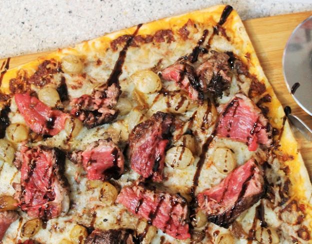 Filet Mignon Pizza With White Truffle Glaze