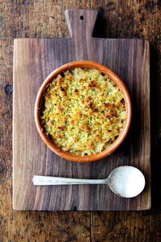 Slow Cooker Flageolets, Gratineéd