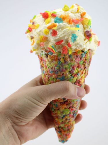 Fruity Pebbles Ice Cream Cone