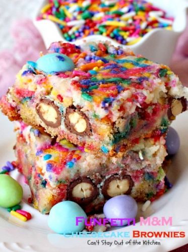 Funfetti M&M Cheesecake Brownies