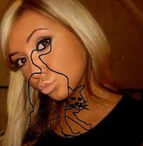 That duck face selfie looks like a cat's ass