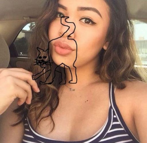 That duck face selfie looks like a cat's ass