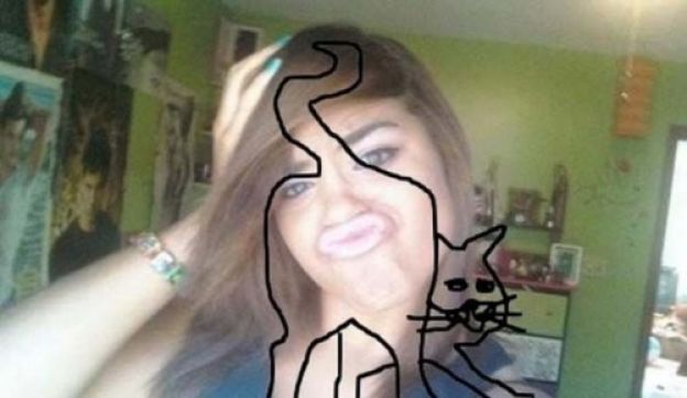 That duck face selfie looks like a cat's ass