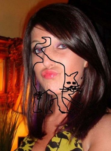 That duck face selfie looks like a cat's ass