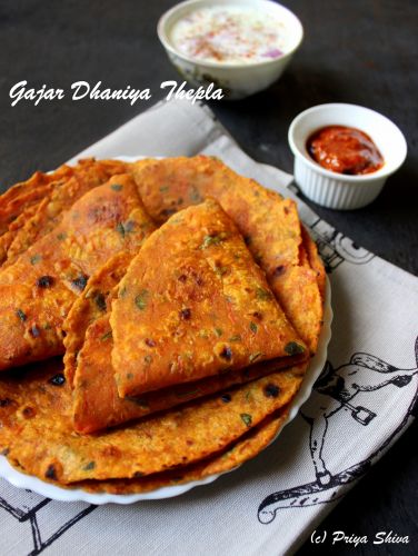 Gajar Dhaniya Thepla (Flatbread)