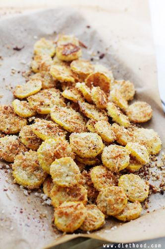 Garlic Parmesan yellow squash chips