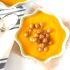 Ginger turmeric carrot soup with spiced chickpeas