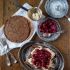 Gingerbread crepes with ginger cranberry compote