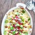 White green chile chicken enchiladas with pomegranate salsa