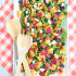 Grilled cantaloupe salad with blueberry ginger vinaigrette