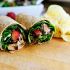 Grilled chicken and strawberry salad wrap
