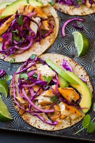 Grilled Fish Tacos With Cabbage Lime Slaw