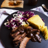 Grilled Flank Steak & Poblano Chipotle BBQ Sauce