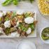 Grilled Garlic-Herb Potato Wedges With Corn, Pesto & Burrata