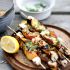 Grilled Halloumi and Peaches with Dukkah