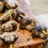 Grilled mushrooms on skewers